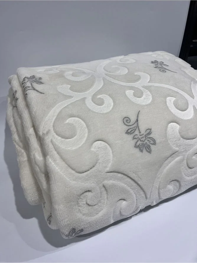 MERINOS Sparkle Blanket Double Bone-Silver