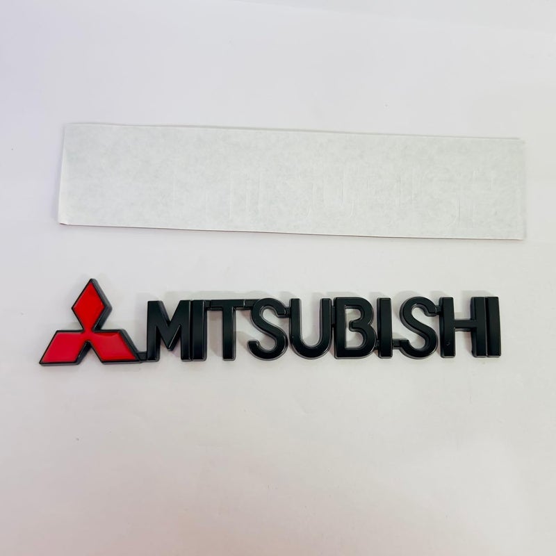 AUTO MT شعار سيارة دراجة لابتوب معدني وشعار سيارة وشبكة معدنية لشعار 3D ملصق سباق السيارات ملصق رياضي عالمي ملصق جولة كبيرة. (شعار ميتسوبيشي الأسود) - Image 3