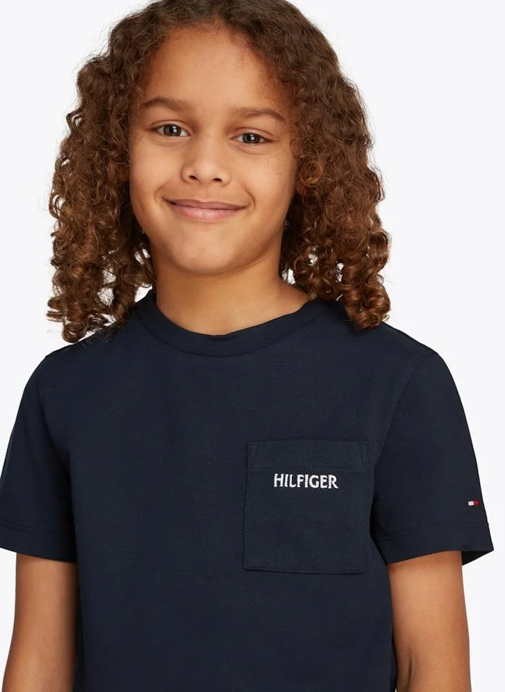 TOMMY HILFIGER Kids Embroidered Pique T-Shirt