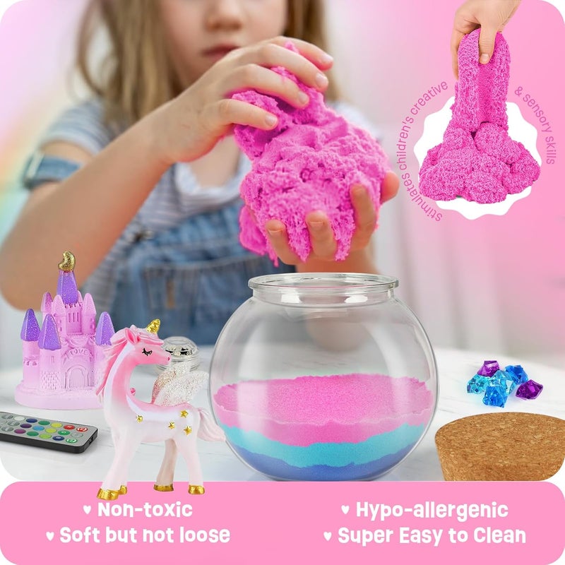 ONE TO FOUR Unicorn Gifts for Girls - Unicorn Terrarium Kit for Kids, Educational Toys for Girls - Birthday Gift for Kid Ages 4 5 6 7 8 12 Years, Arts and Crafts Supplies Set - Image 3