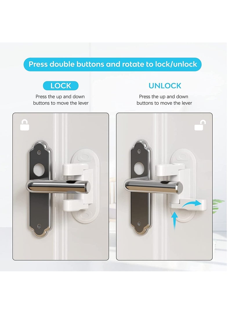 Childproof Door Lever Lock, 7 Pieces Hole-free Door Handle Holder Kids Safety Lock Door Blocking Tool Stopper Interior Door Accessories for Preventing Finger Pinch Injuries Slamming Door - Image 2