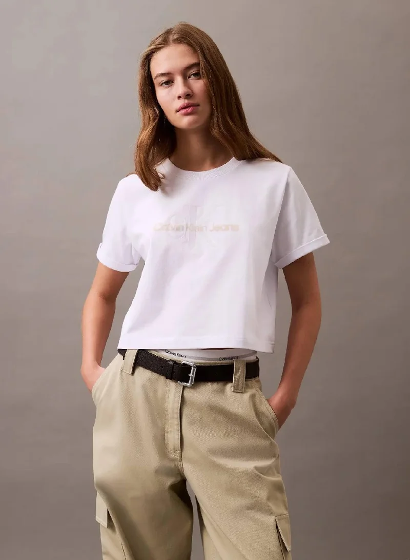 Calvin Klein Jeans Cropped Gloss Logo T-shirt