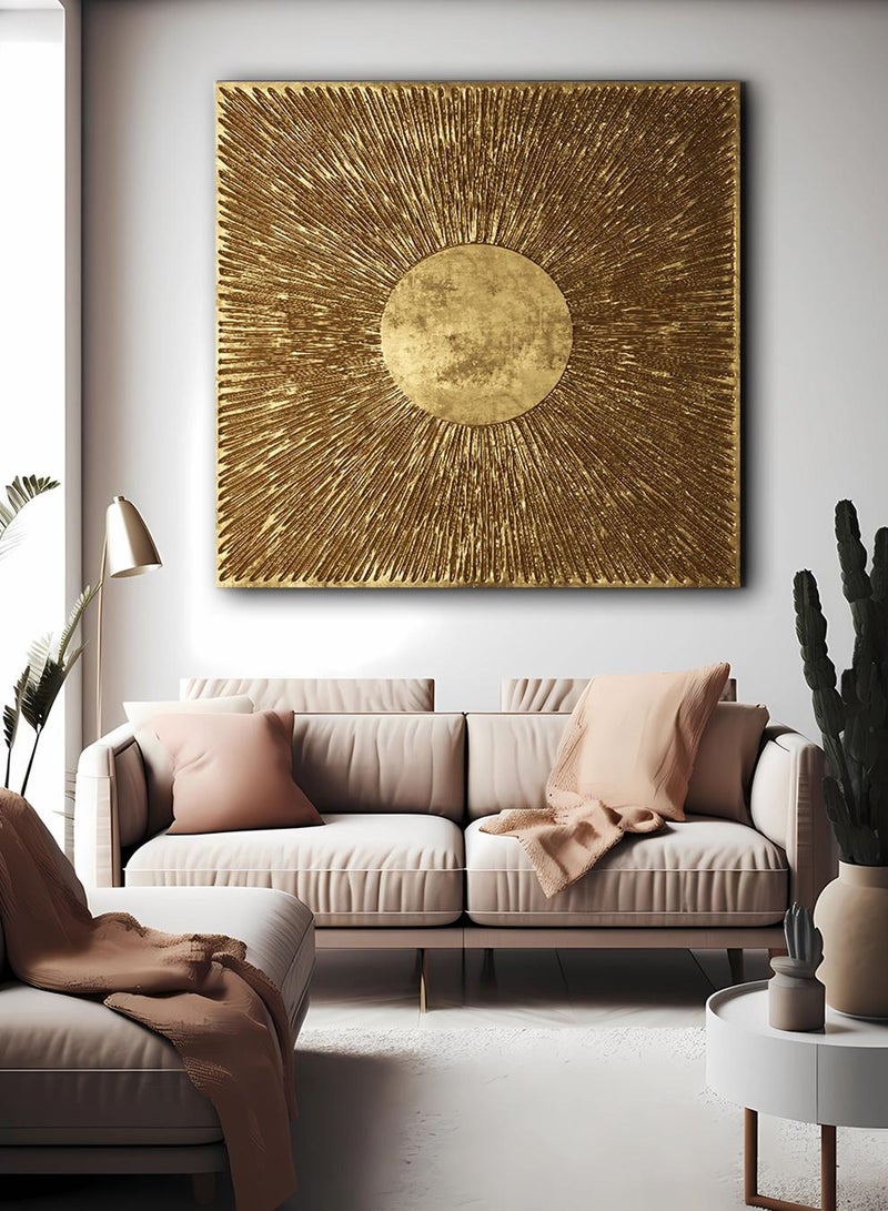 لوحة كانفاس على إطار خشبي بتصميم نمط فني منحنيات - Image 2