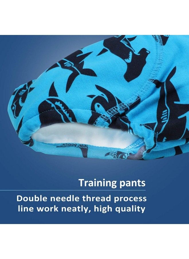MooMoo Baby - 6 Packs Cotton Training Pants Reusable Toddler Potty Training Underwear For Boy And Girl Dinosaur 2T Blue - Image 1
