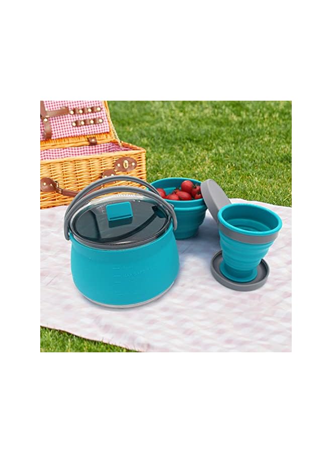 AMERTEER Collapsible Camping Kettle, Portable Travel Kettle, Outdoor Camping Cookware Set, Folding Kettle Silicone, Electric Kettle Boiling water - Image 3