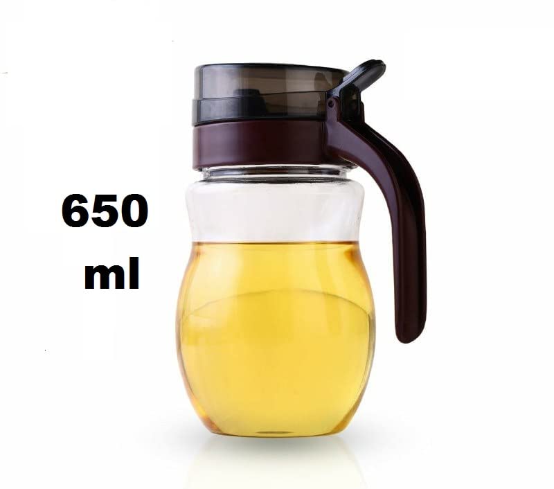 SYGNIUS Kitchen Transparent Glass Jar Oil DispenserOil PourerSpout Container for Cooking Oil Vineger 650 ml - Image 3