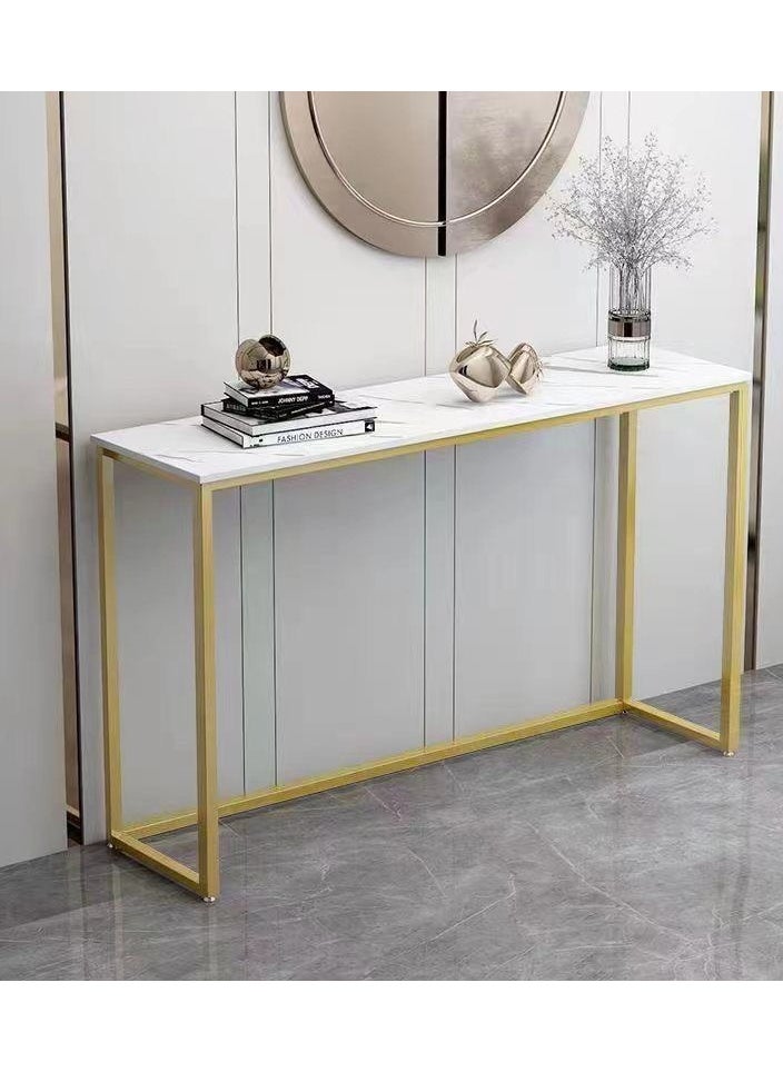 fashionhome - Side Tables Wall Desk, Console Entryway Hallway Table Home Office Table with Marble Top Heavy Duty Metal Frame Computer Desk for Any Apartment Home or Office End Table - Image 1