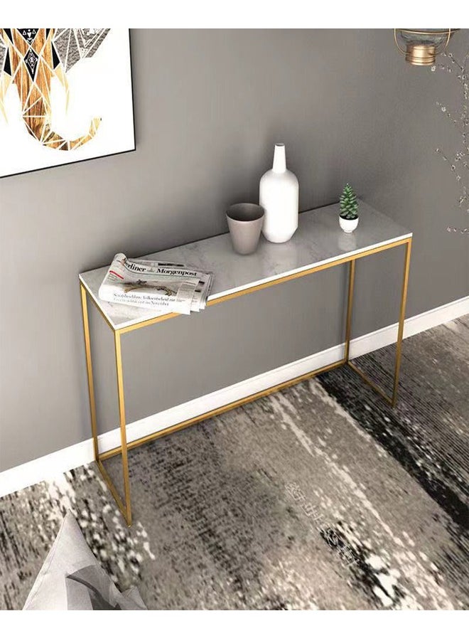 fashionhome - Side Tables Wall Desk, Console Entryway Hallway Table Home Office Table with Marble Top Heavy Duty Metal Frame Computer Desk for Any Apartment Home or Office End Table - Image 1