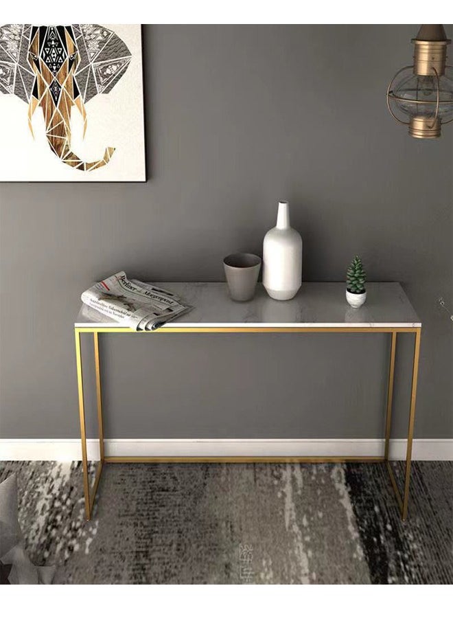 fashionhome - Side Tables Wall Desk, Console Entryway Hallway Table Home Office Table with Marble Top Heavy Duty Metal Frame Computer Desk for Any Apartment Home or Office End Table - Image 1