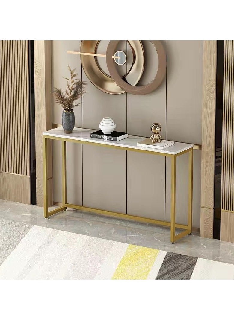 fashionhome - Side Tables Wall Desk, Console Entryway Hallway Table Home Office Table with Marble Top Heavy Duty Metal Frame Computer Desk for Any Apartment Home or Office End Table - Image 1