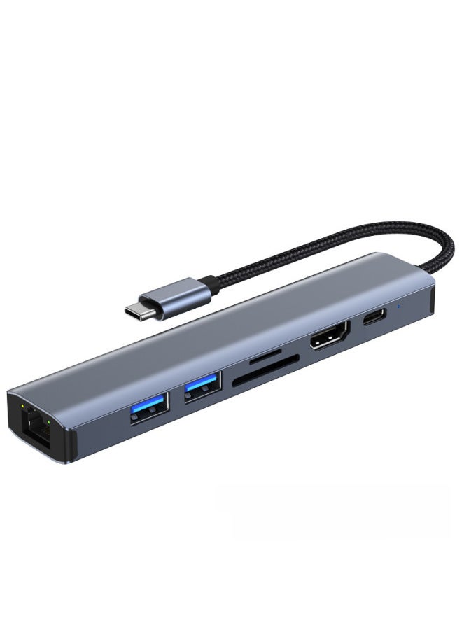 Neutral Seven-in-one Docking Station Typec Laptop Converter Usb3.0 Gigabit Network Card Expansion Dock - Image 5