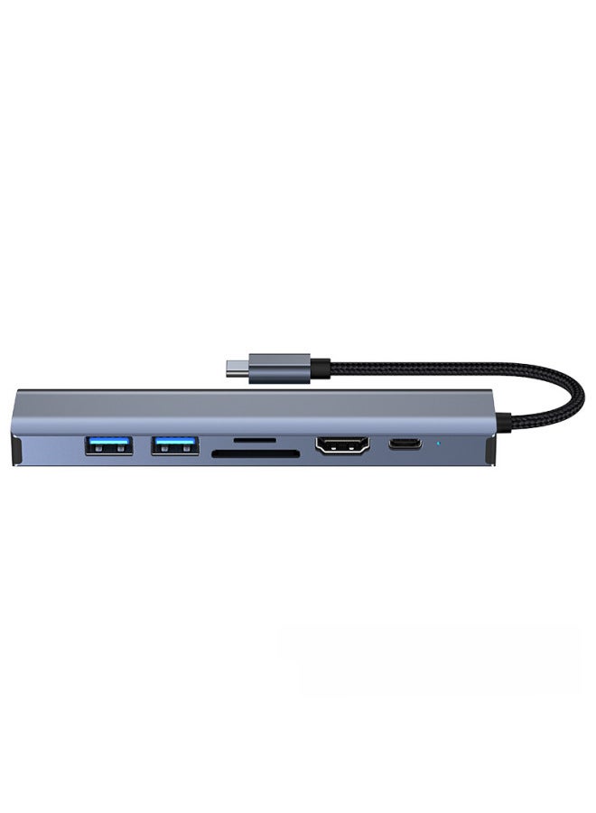 Neutral Seven-in-one Docking Station Typec Laptop Converter Usb3.0 Gigabit Network Card Expansion Dock - Image 4