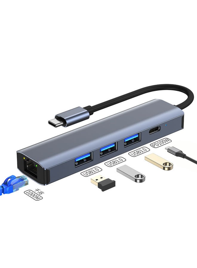 Neutral Seven-in-one Docking Station Typec Laptop Converter Usb3.0 Gigabit Network Card Expansion Dock - Image 3