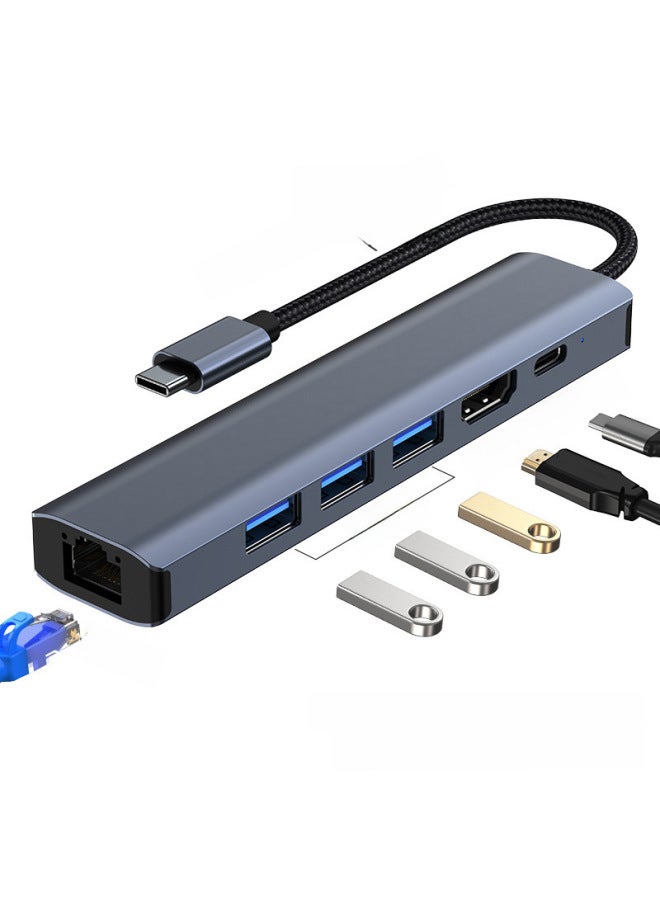 Neutral Seven-in-one Docking Station Typec Laptop Converter Usb3.0 Gigabit Network Card Expansion Dock - Image 2