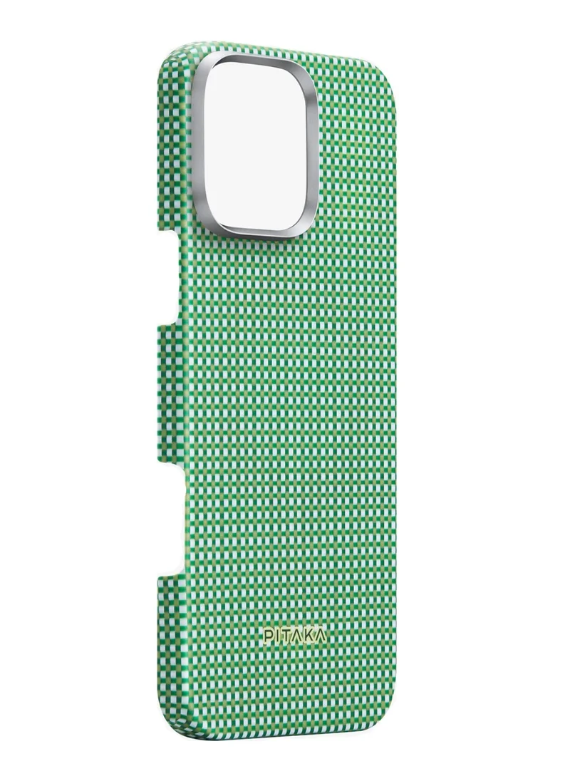 PITAKA iPhone 16 Pro Ultra Slim Case / MagSafe Compatible / 3D Grip Textured / Raised Camera Lip / Drop and Damage Protection - Forest Green