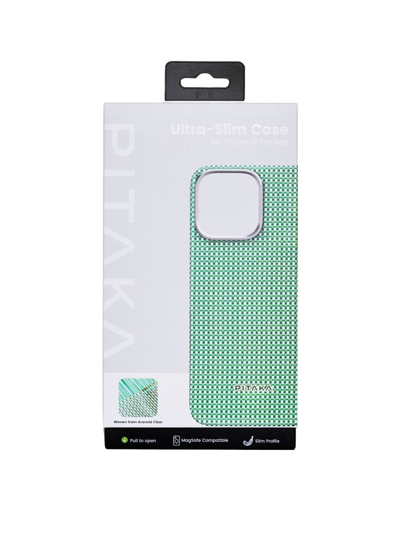 PITAKA - iPhone 16 Pro Ultra Slim Case / MagSafe Compatible / 3D Grip Textured / Raised Camera Lip / Drop and Damage Protection - Forest Green - Image 1