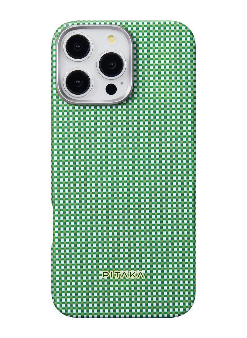 PITAKA - iPhone 16 Pro Ultra Slim Case / MagSafe Compatible / 3D Grip Textured / Raised Camera Lip / Drop and Damage Protection - Forest Green - Image 1