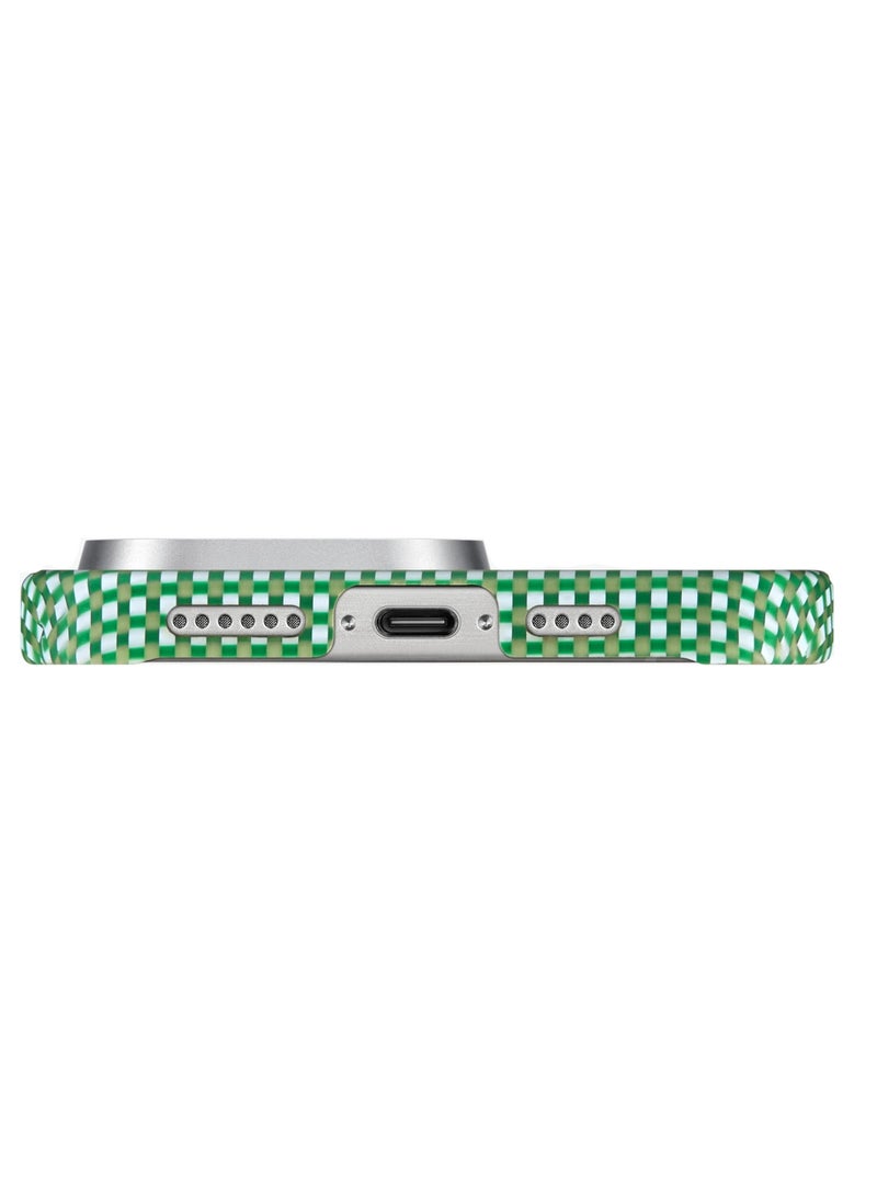 PITAKA - iPhone 16 Pro Ultra Slim Case / MagSafe Compatible / 3D Grip Textured / Raised Camera Lip / Drop and Damage Protection - Forest Green - Image 1