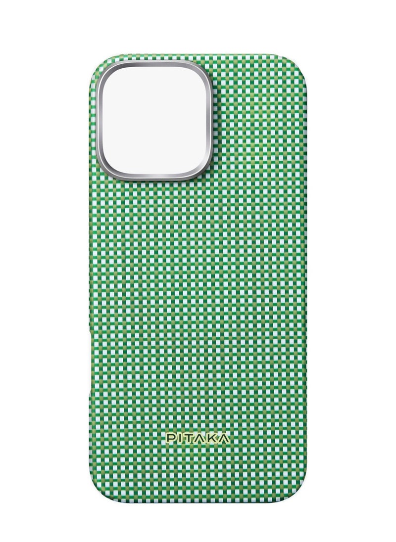 PITAKA - iPhone 16 Pro Ultra Slim Case / MagSafe Compatible / 3D Grip Textured / Raised Camera Lip / Drop and Damage Protection - Forest Green - Image 1