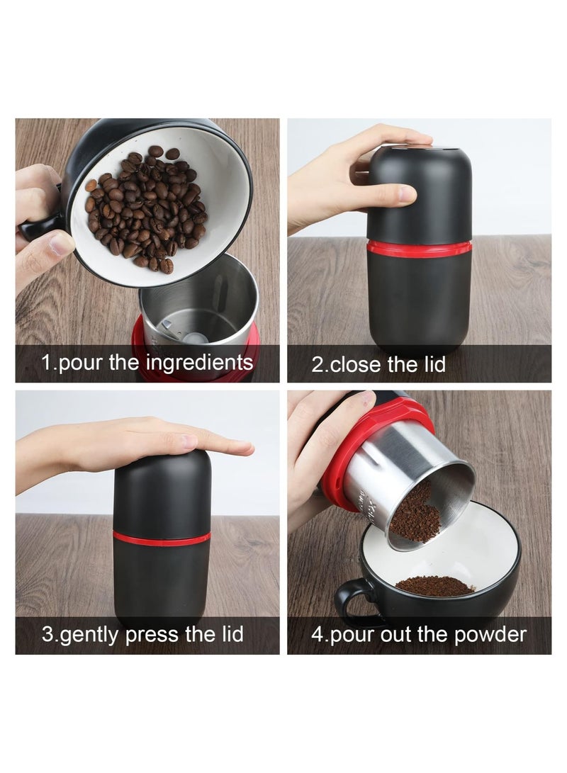 KASTWAVE Electric Coffee Grinder, 120g Large Capacity Spice Grinder, with Stainless Steel Blades, 50w Powerful Electric Multifunctional Grinder for Coffee Beans, Spices, Grains, Nuts - Image 3