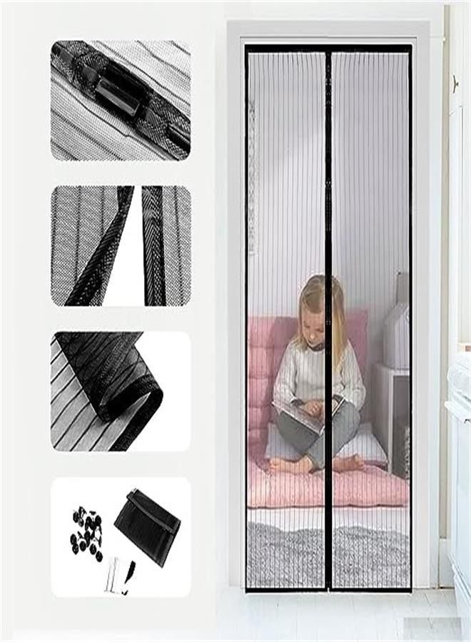 Generic Magnetic Screen Door-Self Sealing, Mesh Screen Door with Heavy Duty Mesh Curtain, Pet and Kid Friendly, Fits Doors Up to 39 x 83-Inch  - Image 3