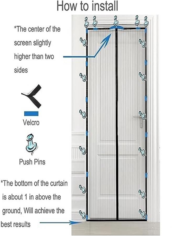 Generic Magnetic Screen Door-Self Sealing, Mesh Screen Door with Heavy Duty Mesh Curtain, Pet and Kid Friendly, Fits Doors Up to 39 x 83-Inch  - Image 5
