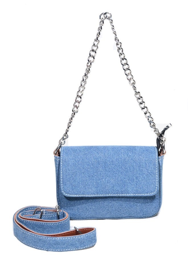 Donicy Denim chain handle sling bag - Image 1