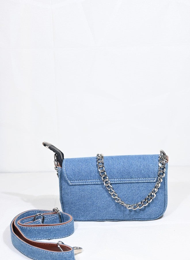 Donicy Denim chain handle sling bag - Image 3