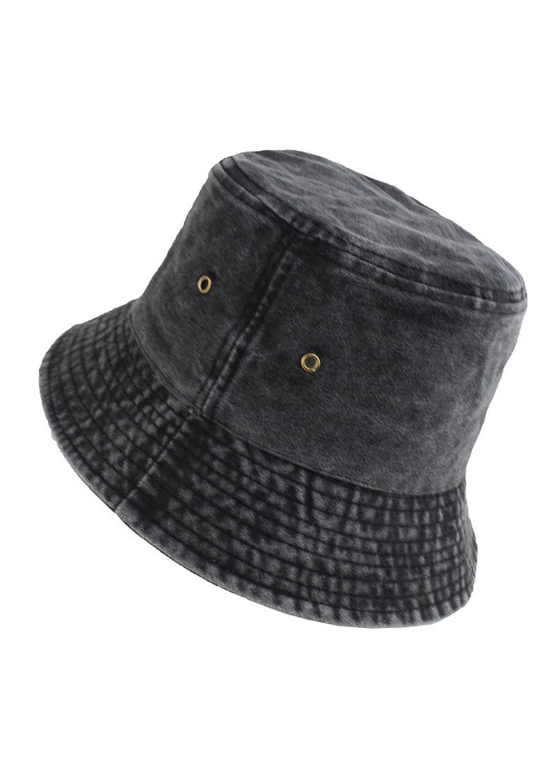 Generic Washed fisherman's hat Denim sun hat Outdoor sunscreen spray basin hat Fashion travel hat  - Image 2
