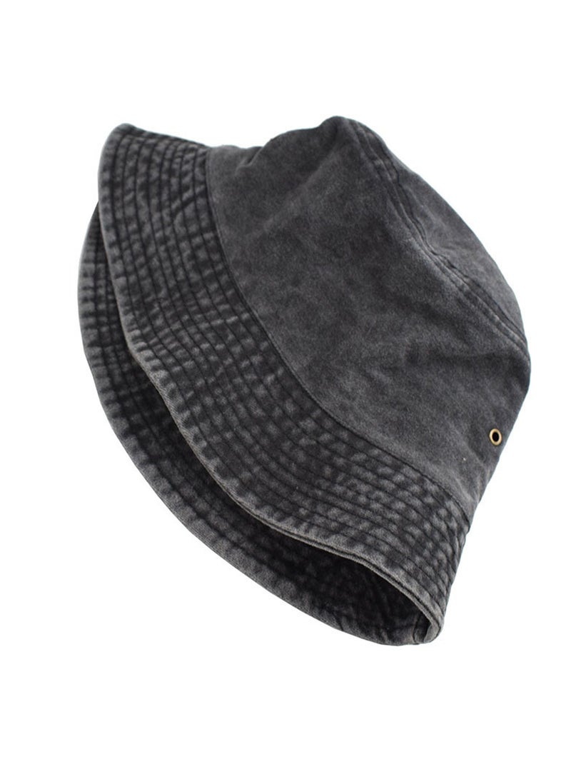 Generic Washed fisherman's hat Denim sun hat Outdoor sunscreen spray basin hat Fashion travel hat  - Image 4