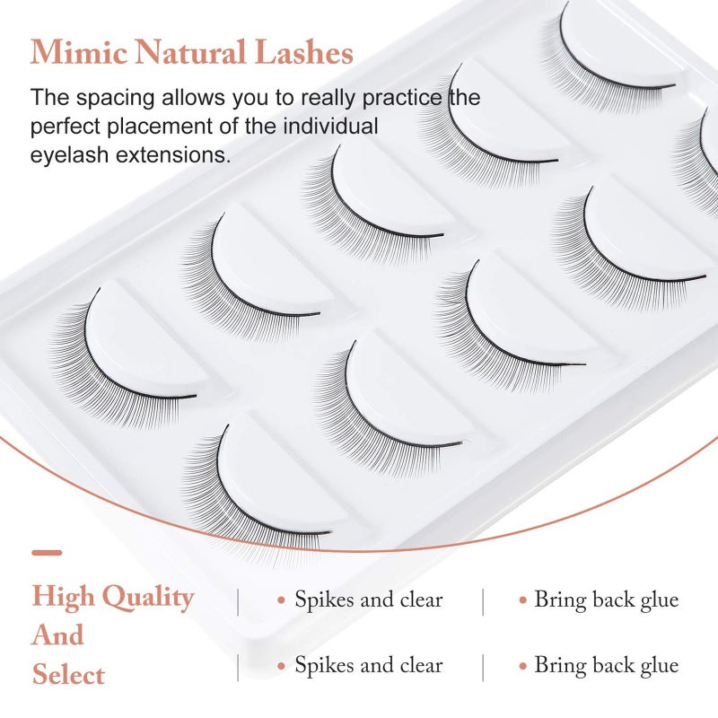 Blulu 50 Pairs Practice Eyelashes Training Lashes Self-adhesive Practice Lashes Eyelash Strips for Training Eyelash Extension Makeup Beginners Beauty Salon - Image 3