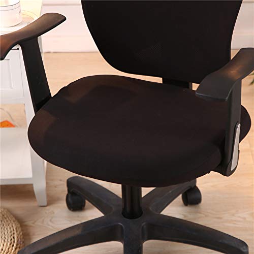 Jinzio Computer Office Chair Cover - Split Protective & Stretchable Cloth Polyester Universal Desk Task Chair Chair Covers Stretch Rotating Chair Slipcover, Black - Image 3