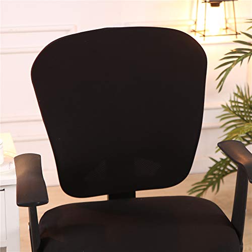 Jinzio Computer Office Chair Cover - Split Protective & Stretchable Cloth Polyester Universal Desk Task Chair Chair Covers Stretch Rotating Chair Slipcover, Black - Image 4