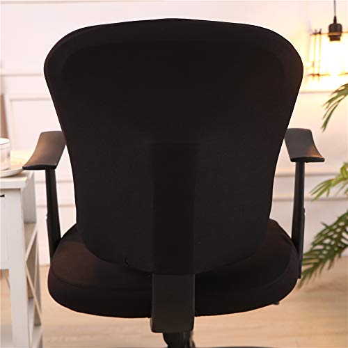 Jinzio Computer Office Chair Cover - Split Protective & Stretchable Cloth Polyester Universal Desk Task Chair Chair Covers Stretch Rotating Chair Slipcover, Black - Image 5
