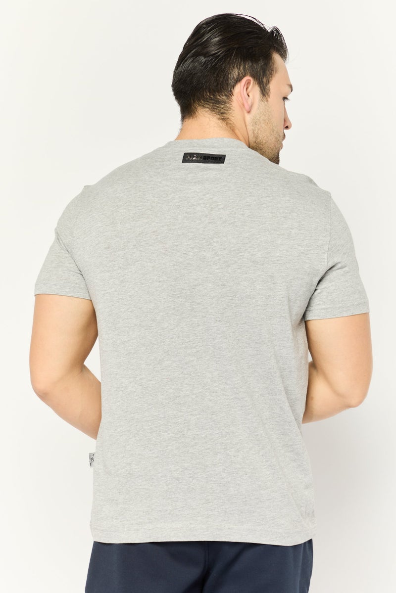 PHILIPP PLEIN Plein Sport Men Sportswear Fit Short Sleeves Outdoor T-Shirt, Grey - Image 4