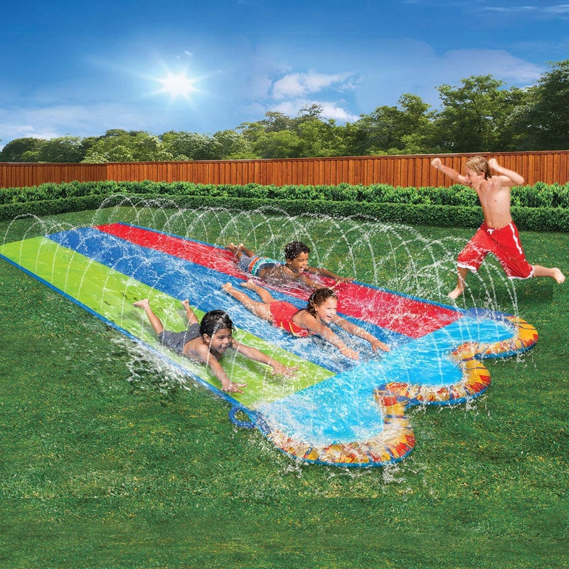Banzai Triple Racer 16 Ft Water Slide-with 3 bodyboards included, Multicolor - Image 3
