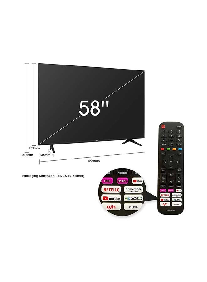 Hisense 58-Inch 4K UHD Smart LED TV 58A6GE Black - Image 3