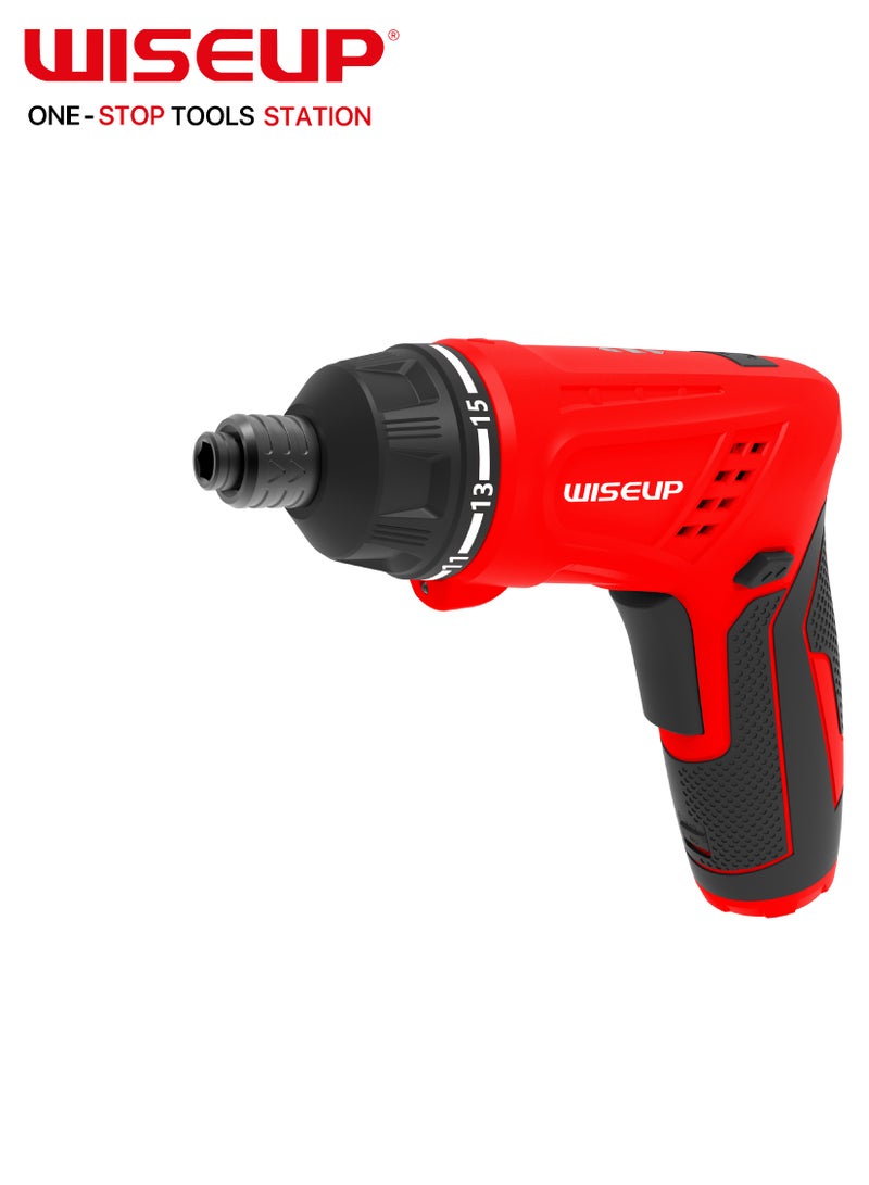 WISEUP Cordless screwdriver with flashlight and 4V lithium-ion battery - Image 2