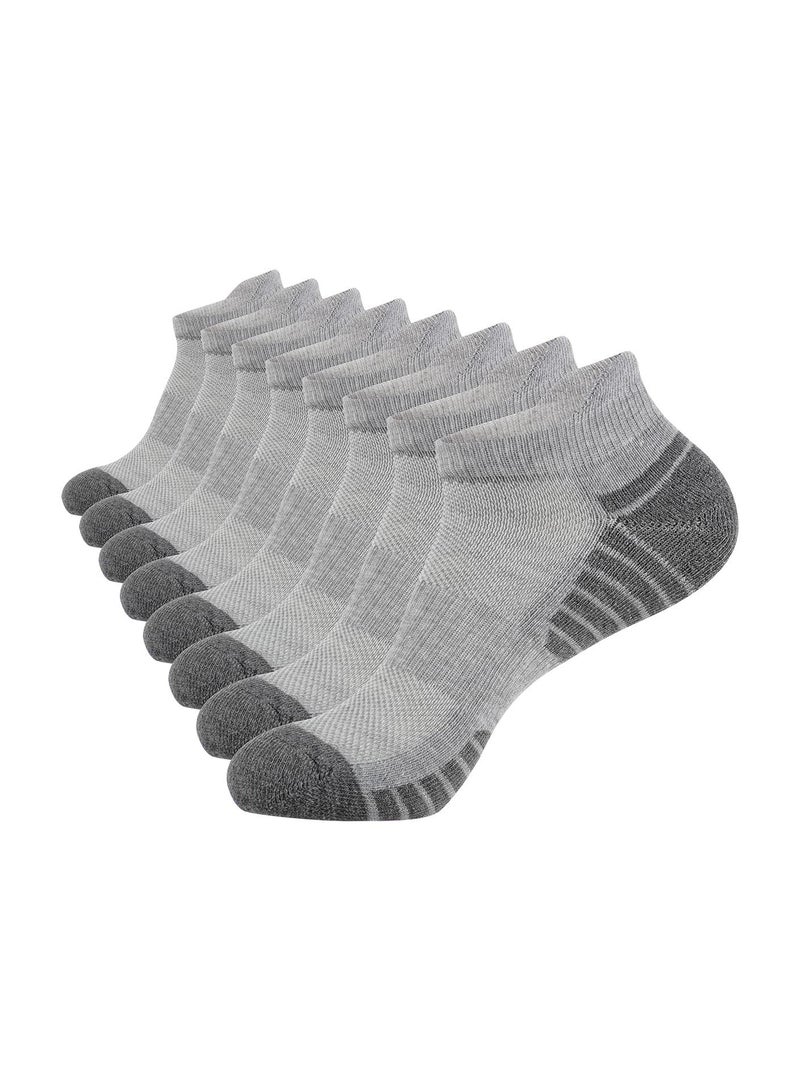 SYOSI 8 Pairs Mens Ankle Athletic Socks Low Cut Breathable Running Socks with Cushion Tab Comfort Sports Trainer Socks Cotton Casual Non-Slip No Show Socks for Men EUR43-46  - Image 1