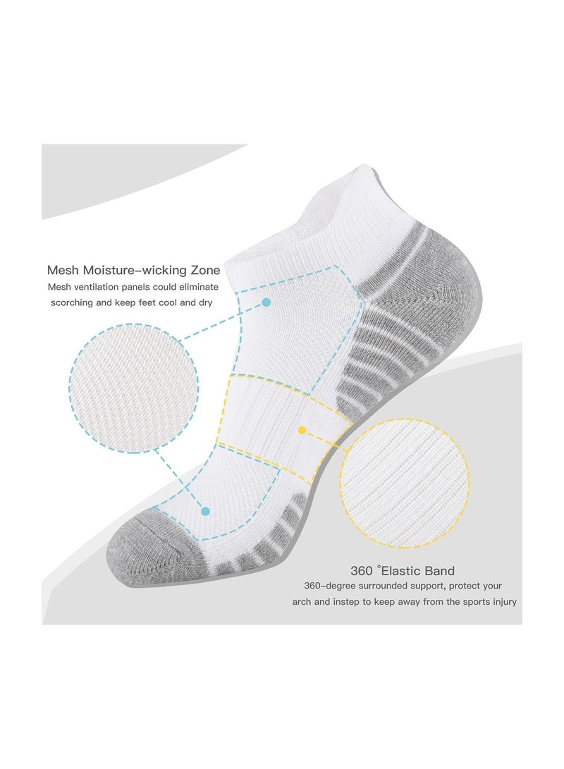 SYOSI 8 Pairs Mens Ankle Athletic Socks Low Cut Breathable Running Socks with Cushion Tab Comfort Sports Trainer Socks Cotton Casual Non-Slip No Show Socks for Men EUR43-46  - Image 2