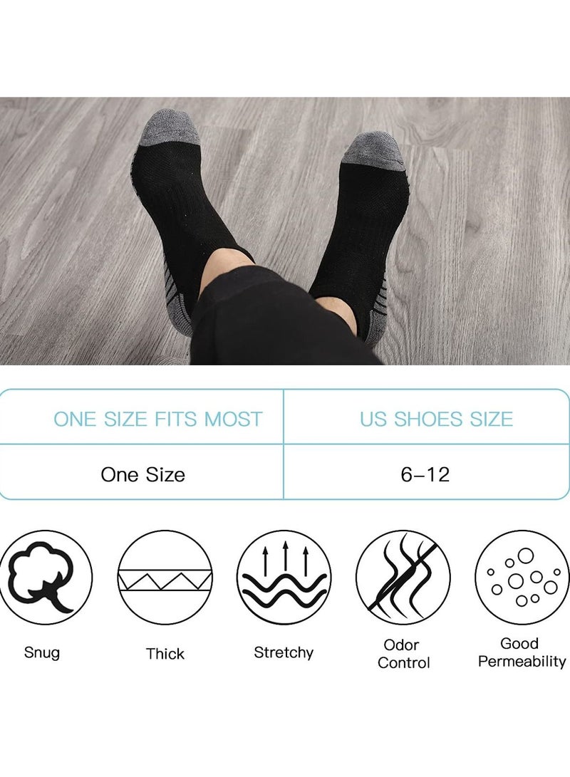 SYOSI 8 Pairs Mens Ankle Athletic Socks Low Cut Breathable Running Socks with Cushion Tab Comfort Sports Trainer Socks Cotton Casual Non-Slip No Show Socks for Men EUR43-46  - Image 5
