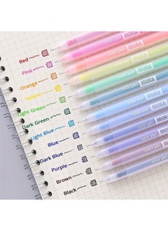 MIRA Brands 12-Piece Colored Gel Pens Set, Kawaii Blue 0.5 Mm Ballpoint Pen For Journal Cute School Supplies Stationery Office Accessories  - Image 4
