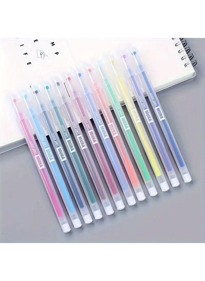 MIRA Brands - 12-Piece Colored Gel Pens Set, Kawaii Blue 0.5 Mm Ballpoint Pen For Journal Cute School Supplies Stationery Office Accessories - Image 1