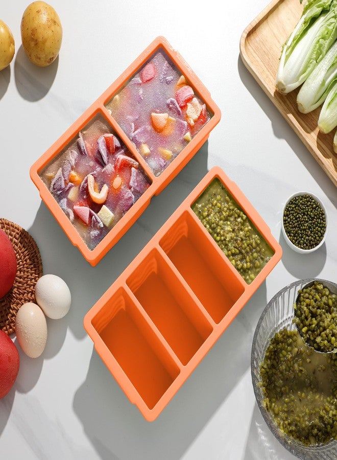 Aopigavi Silicone Freezer Tray with Lid-Soup Freezer Container molds (Orange) - Image 3