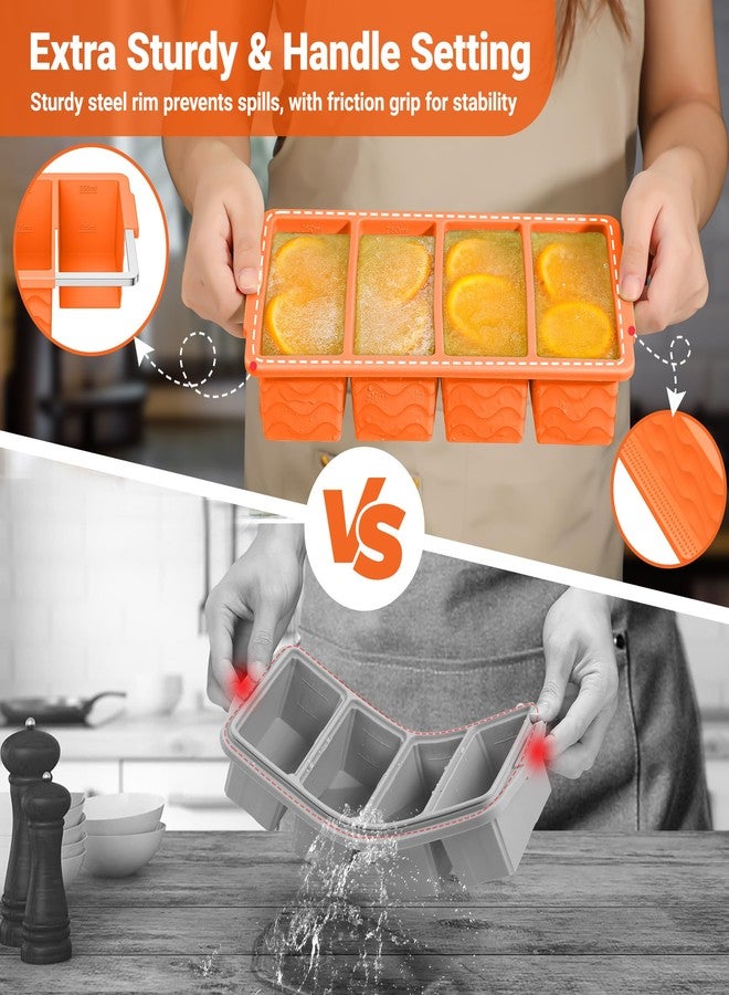 Aopigavi Silicone Freezer Tray with Lid-Soup Freezer Container molds (Orange) - Image 5