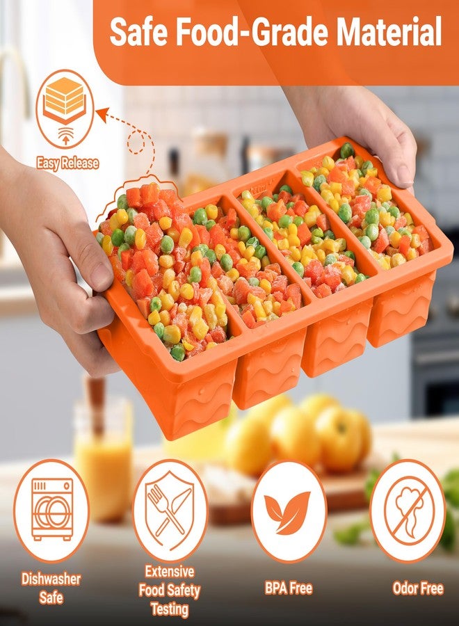 Aopigavi Silicone Freezer Tray with Lid-Soup Freezer Container molds (Orange) - Image 4