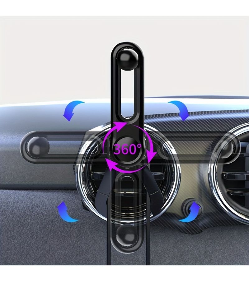 Black 2pcs Spherical Support Extension Arms Adjustable Length 360 Degree Rotation Car Phone Mount - Image 3