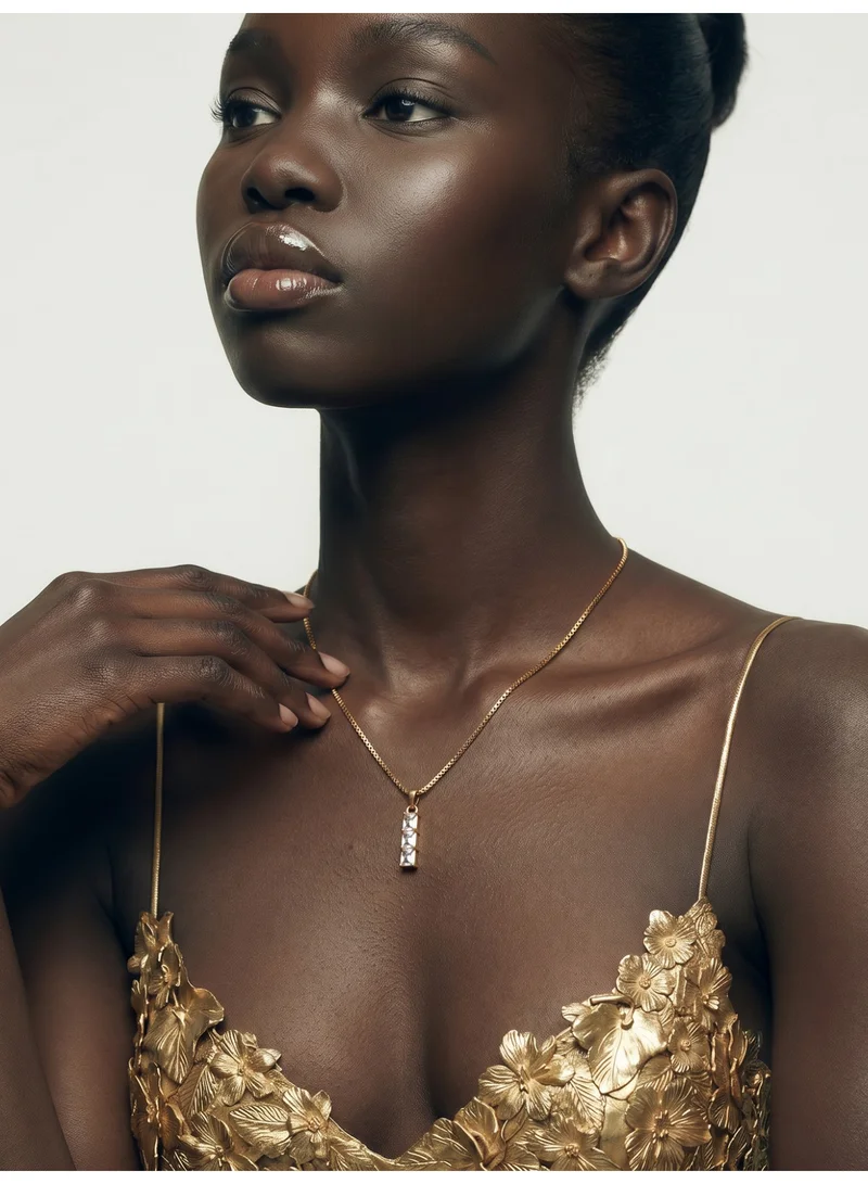 Palmonas  18K Gold Tone Plated Linear Glow Pendant Necklace For Women - Waterproof & Anti-Tarnish for Women | Best Price UAE