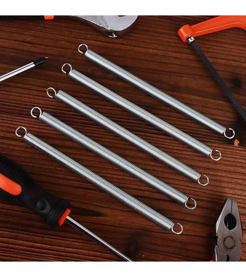 A Set Of Two 3/8 X 6 1/2 Inch Spring Steel Double Hook Extension Tension Springs - Image 4