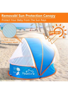 Peradix Peradix Baby Beach Tent, Paddling Pool for Kids & Pets Infant Ball Pit Tent, Toddler Wading Pool UV Sun Shelter Canopy with Mosquito Net, Portable Pop Up Tent Summer Beach Toys for Child  - Image 3